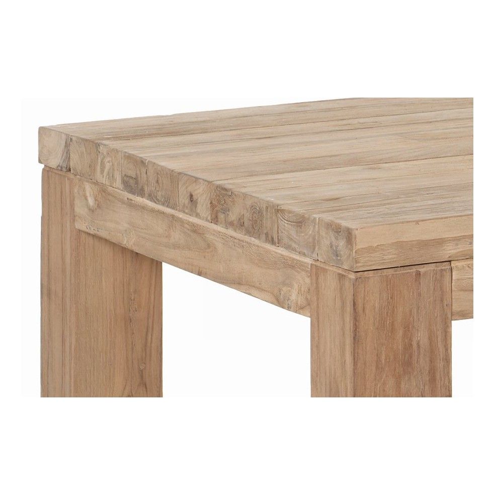 Table rectangulaire en vieux Teck massif, modèle Primitive