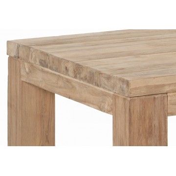 Table rectangulaire en vieux Teck massif, modèle Primitive