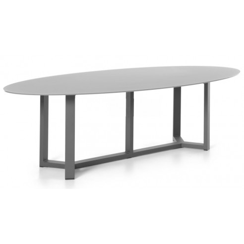 Table de jardin ovale design 260 cm, plateau en verre, Montella Table de jardin ovale design 260 cm, plateau en verre, Montella