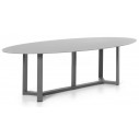 Table de jardin ovale design 260 cm, plateau en verre, Montella