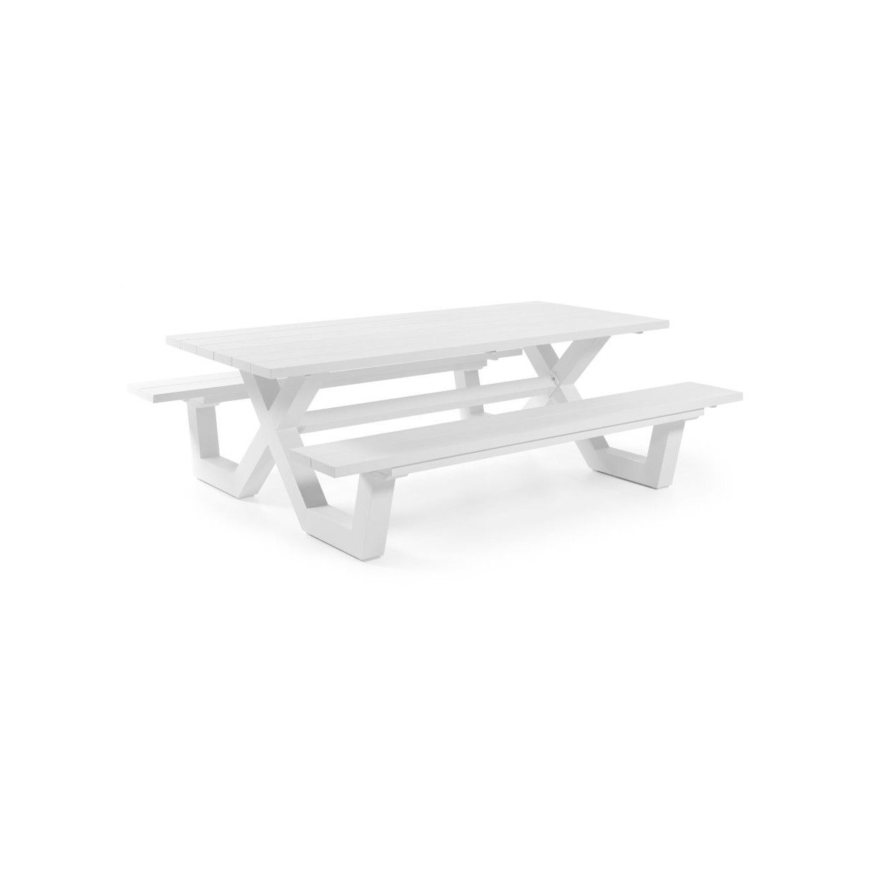 Table picnic en aluminium blanc ou charcoal 220 cm, Bonucci