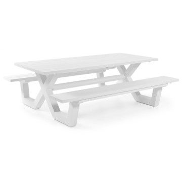 Table picnic en aluminium blanc ou charcoal 220 cm, Bonucci