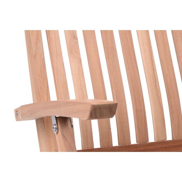 Fauteuil pliant galbé en teck massif, Ches