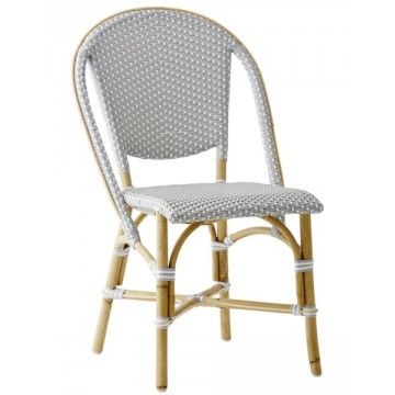 Chaise en rotin naturel et résine tressée empilable, Sofie