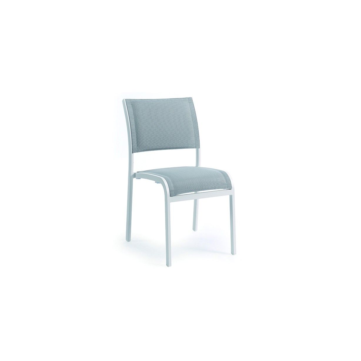 Chaise empilable en alu et double textylène, Nice