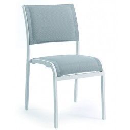 Chaise empilable en alu et double textylène, Nice