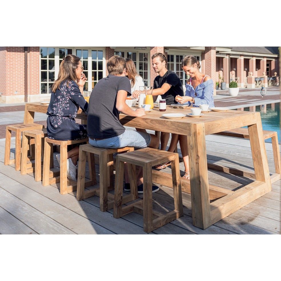 Grande table en teck recyclé Hermosa 300 cm Grande table en teck recyclé Hermosa 300 cm