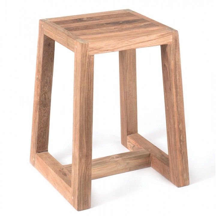 Tabouret en teck recyclé Hermosa