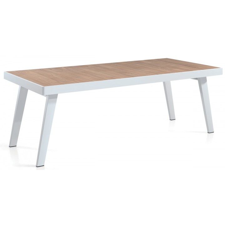 Table en teck massif 220 cm avec piètement en alu, Corso