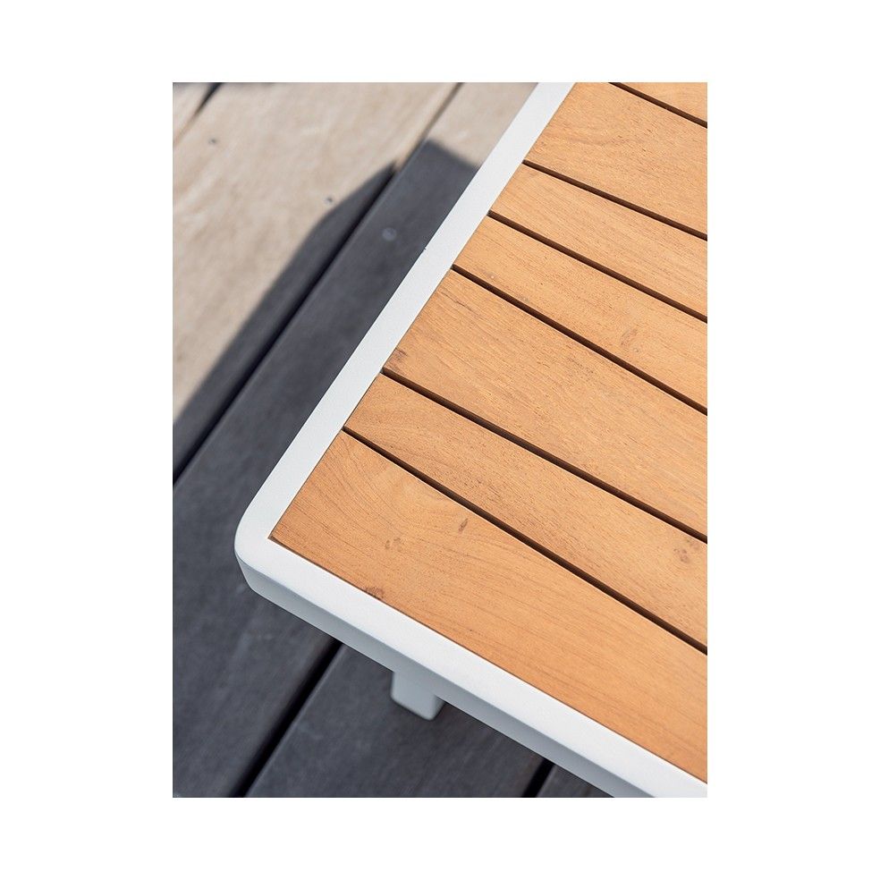 Table en teck massif 220 cm avec piètement en alu, Corso