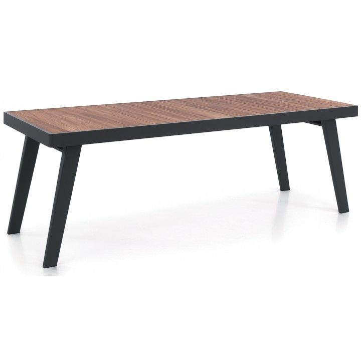 Table en teck massif 220 cm avec piètement en alu, Corso