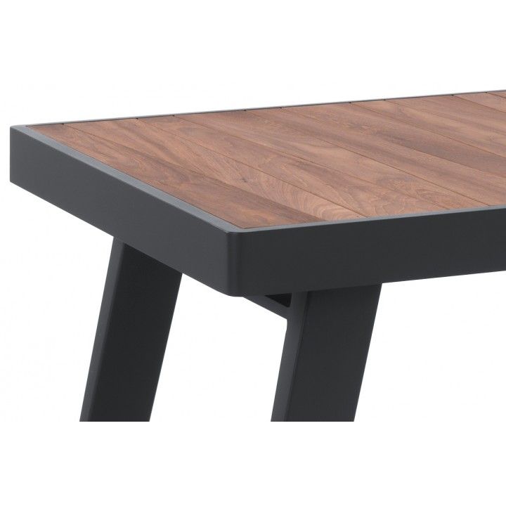 Table en teck massif 220 cm avec piètement en alu, Corso