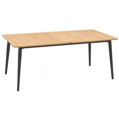 Table en teck massif et alu 185 cm, Enzo Table en teck massif et alu 185 cm, Enzo