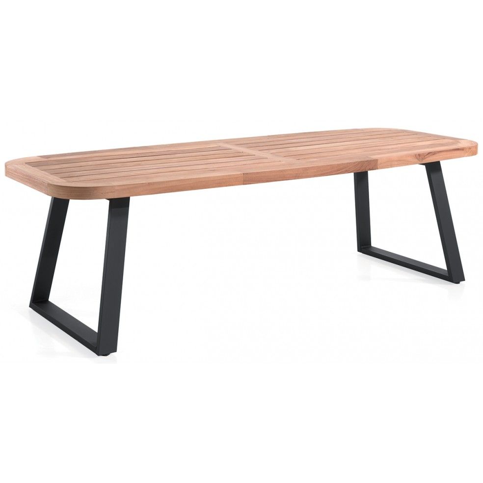 Table en teck et pieds en alu, Pienza Table en teck et pieds en alu, Pienza