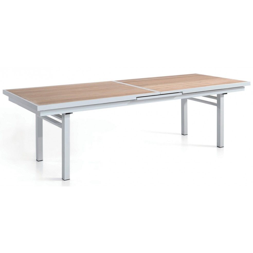 Table en teck avec rallonge et pieds en alu, 280-340 cm Lucia Table en teck avec rallonge et pieds en alu, 280-340 cm Lucia