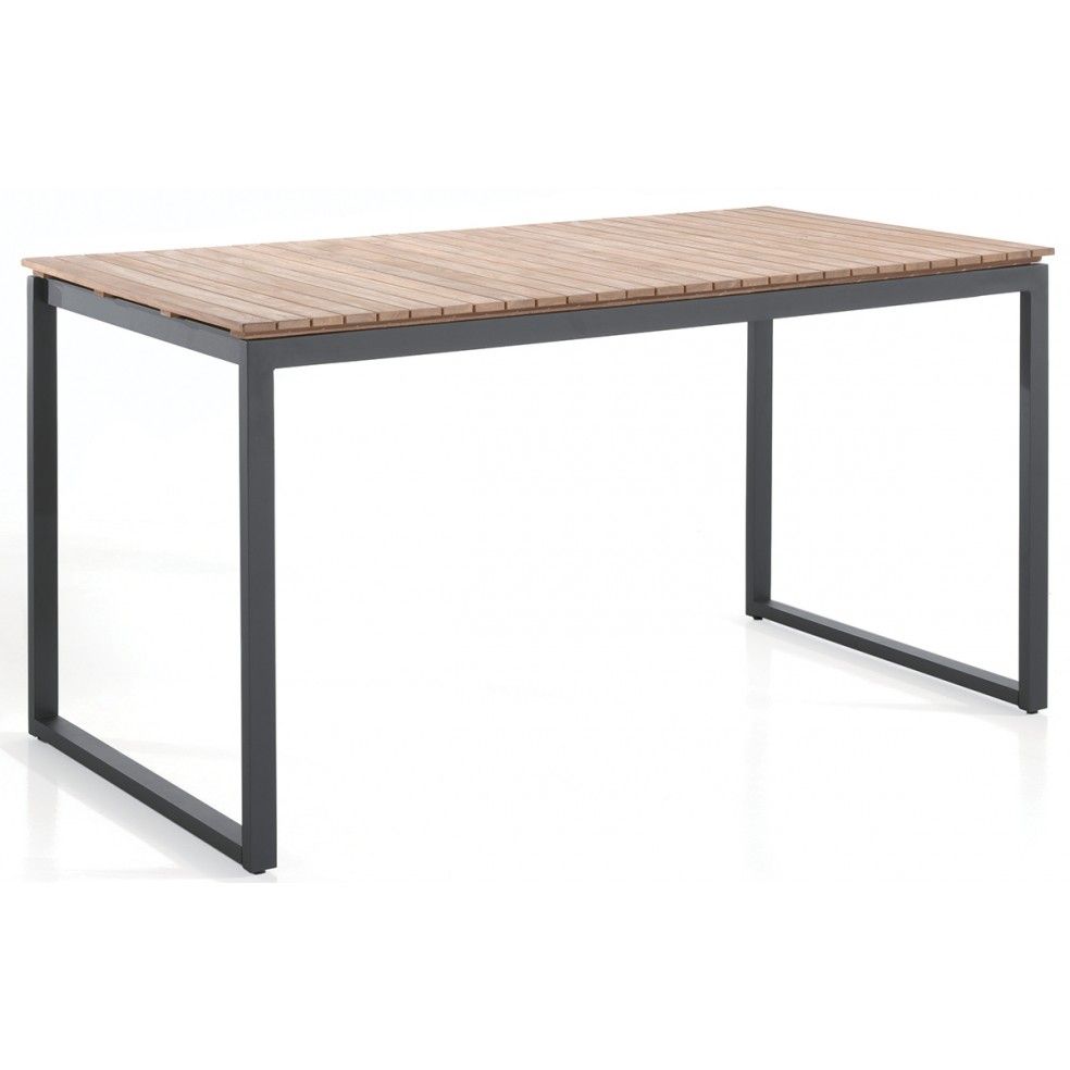 Table haute en teck avec pieds en alu, 180 cm Pisa Table haute en teck avec pieds en alu, 180 cm Pisa