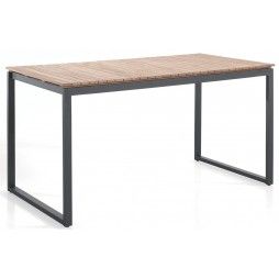 Table haute en teck avec pieds en alu, 180 cm Pisa