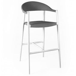 Chaise de bar haute 108 cm en alu et textylène, Matteo