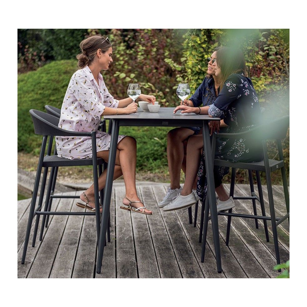 Chaise de bar haute 108 cm en alu et textylène, Matteo