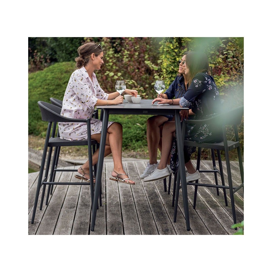 Chaise de bar haute 108 cm en alu et textylène, Matteo