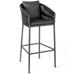 Chaise de bar haute avec coussin, Gabon