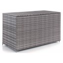 Coffre de rangement extérieur 160 cm aluminium et résine tressée, Adri