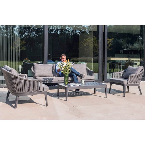 Salon de jardin design avec canapé, fauteuil et table, Fabio Salon de jardin design avec canapé, fauteuil et table, Fabio