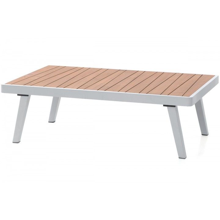 Salon de jardin teck, alu et coussins déperlant, Guadeloupe