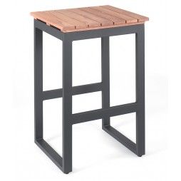Tabouret de bar en teck et aluminium, Pisa