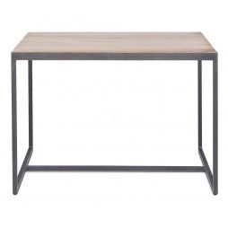 Table basse en métal avec un plateau fin en teck 50x50 cm