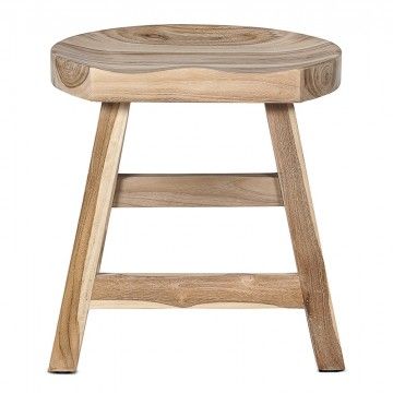 Tabouret en teck massif rond King