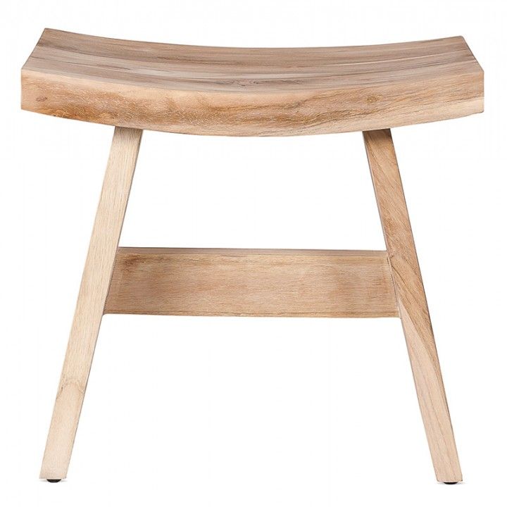 Tabouret incurvé en teck