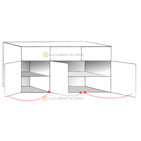 Buffet en teck massif ancien