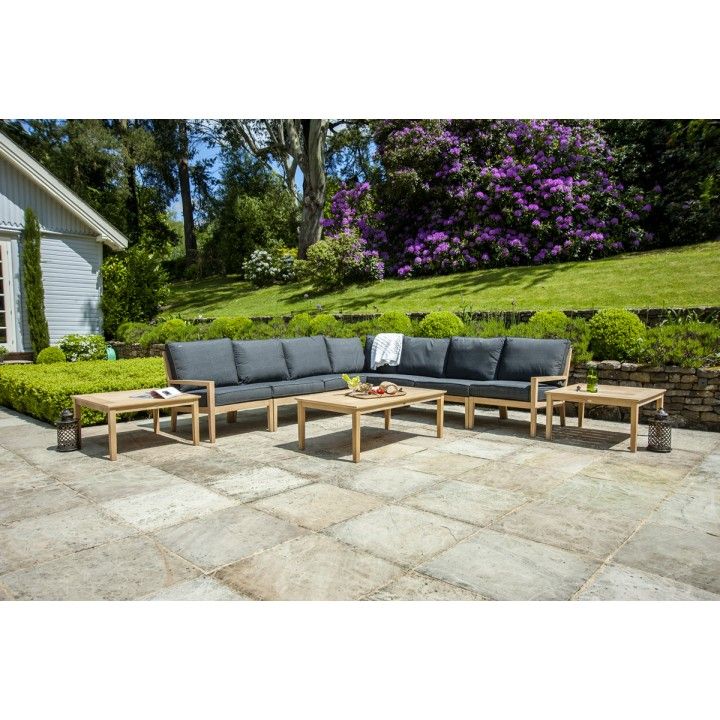 Salon de jardin en bois de roble Tivoli, module droit