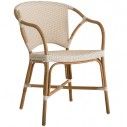 Fauteuil en rotin couleur ivoire, Valérie de Sika Design