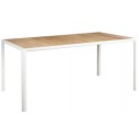 Table de jardin 156 cm en alu gris ou blanc et bois de roble, Fresco