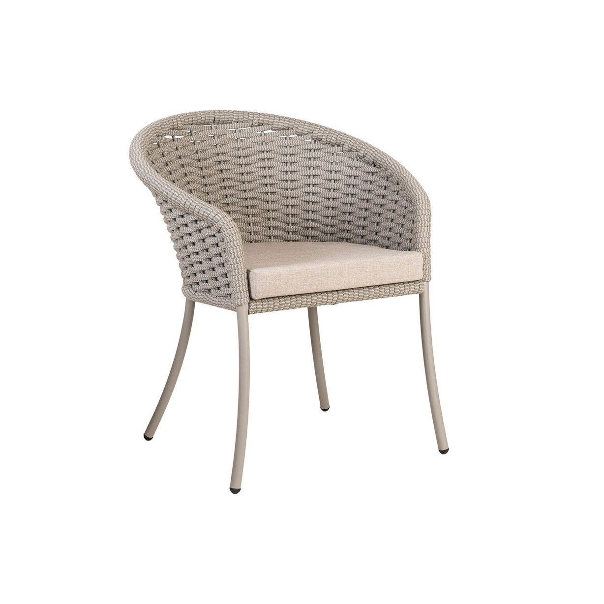 Fauteuil de table en alu et cordage tressé beige, Cordial de Alexander Rose