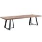 Table de jardin en teck massif et pieds acier, Margarite Table de jardin en teck massif et pieds acier, Margarite