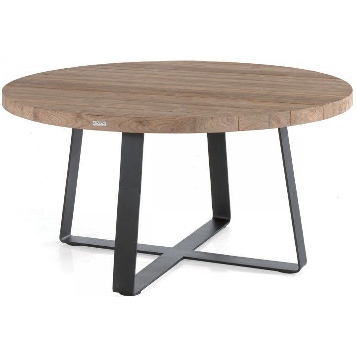 Table de jardin ronde en teck massif d 130 ou 160 cm, Margo