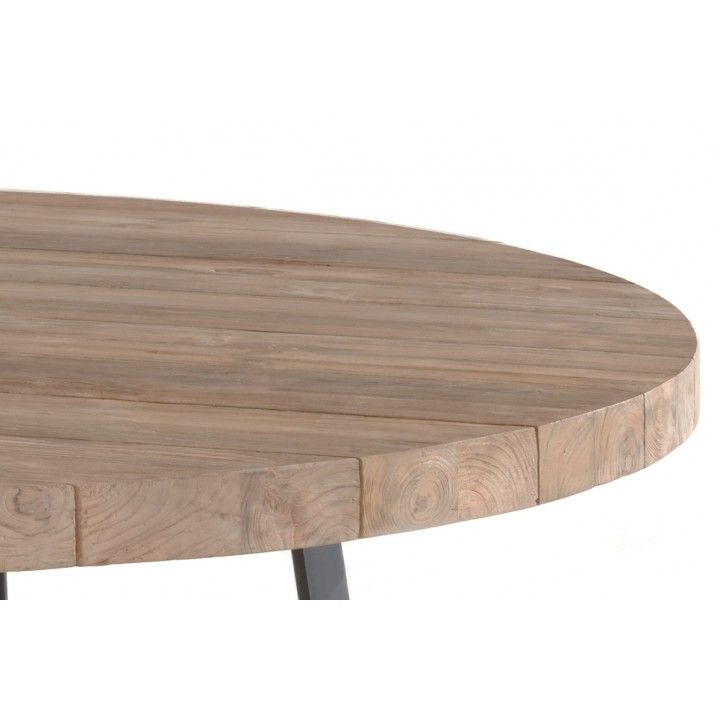 Table de jardin ronde en teck massif d 130 ou 160 cm, Margo