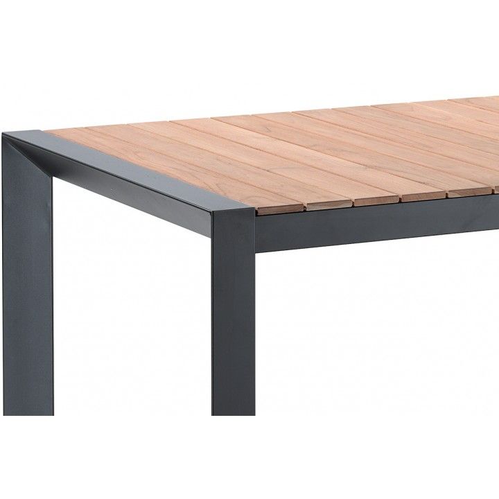 Table en teck massif et alu 202 cm, Braga