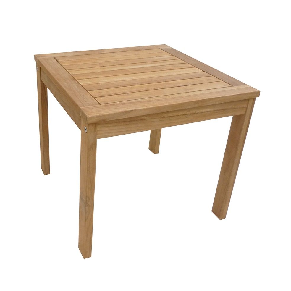Petite table basse carrée 50 cm en teck massif, Sevilla