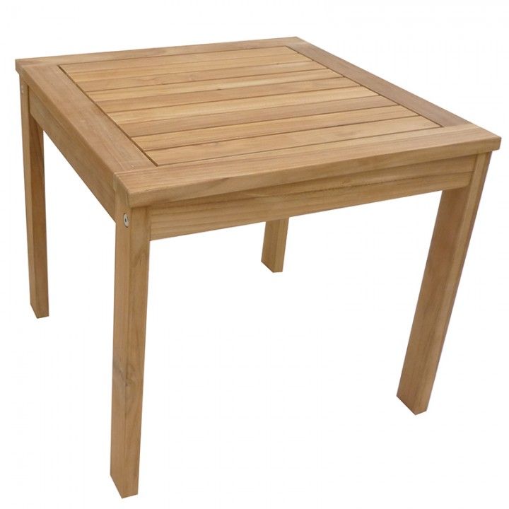 Petite table basse carrée 50 cm en teck massif, Sevilla