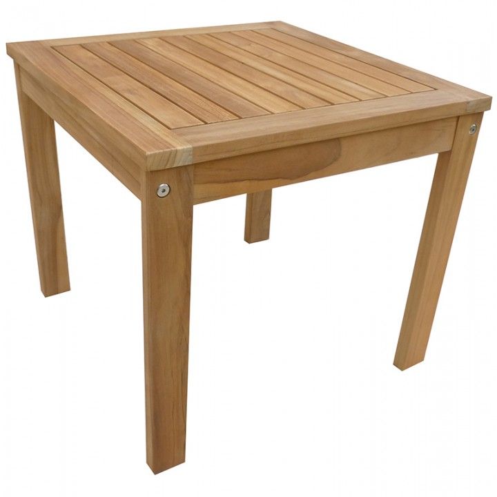 Petite table basse carrée 50 cm en teck massif, Sevilla