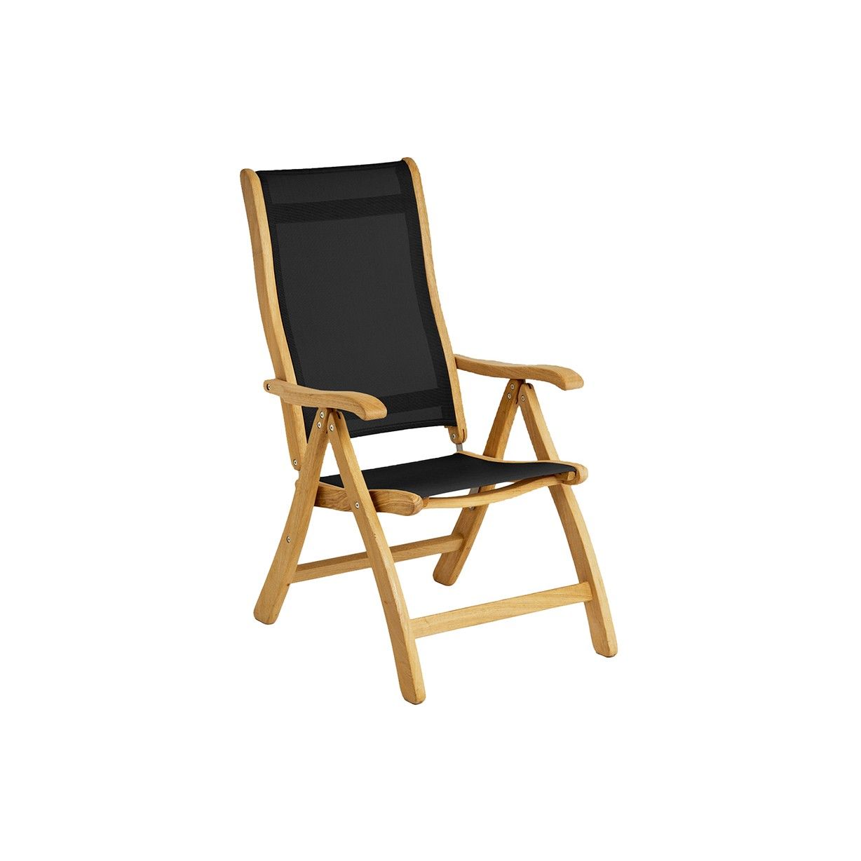 Fauteuil multiposition en bois de roble et tissu ton charcoal