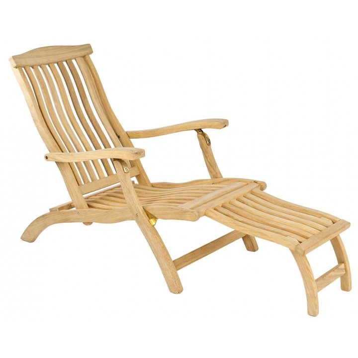 Chaise longue en bois massif, haut de gamme