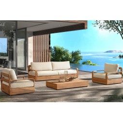 Salon de jardin teck, 5 places