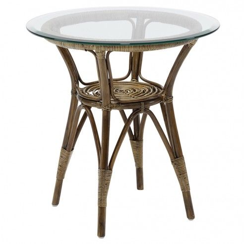 Table ronde en rotin et double plateau Table ronde en rotin et double plateau