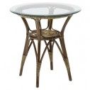 Table ronde en rotin et double plateau