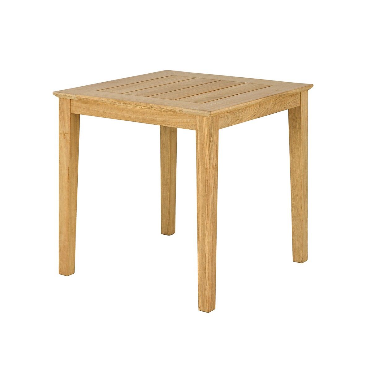 Table de jardin carrée en roble 80 cm, haut de gamme